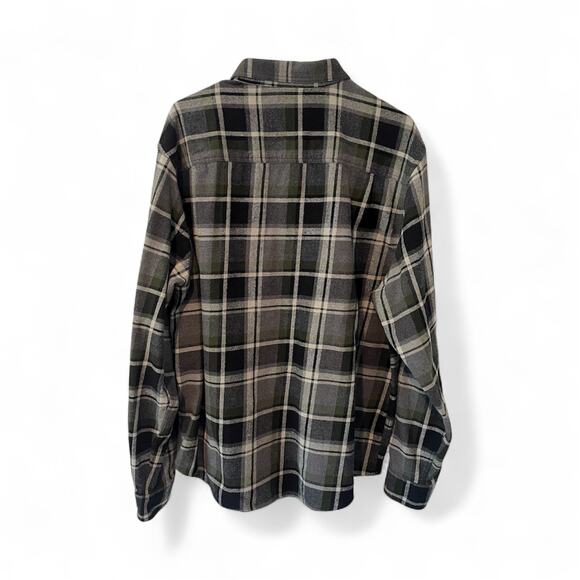 Coleman Plaid Gray Black Green Flannel Shirt Sz XXL - Picture 2 of 6